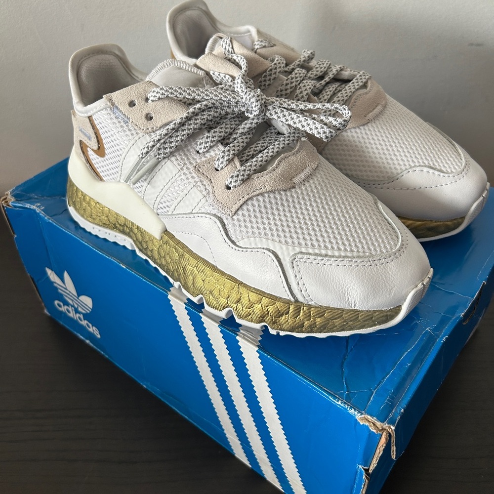 Adidas Nite Jogger Gold and White